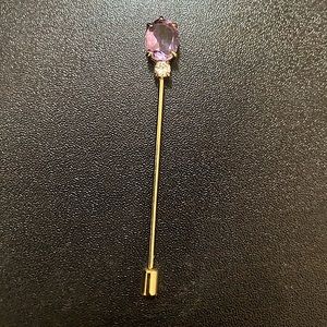 Antique purple stone with white gems stick pin( no markings)